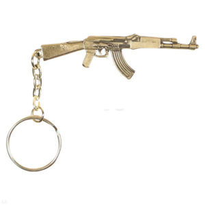 Russian AK-47 Kalashnikov Rifle Metal Keychain Keyring
