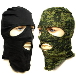 Russian Military Face Mask 3 Hole Balaclava Digital Flora Camo EMR - Black