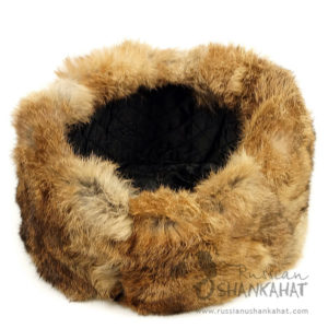 Russian Winter Hat Ushanka Brown Rabbit Fur