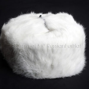 Ushanka Hat Russian White Rabbit Fur