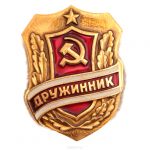 Druzhinnik Soviet Voluntary Law Enforcement Assistance Pin Badge