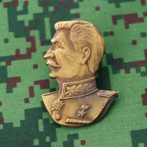 Soviet Russian military Uniform Award Chest Badge a bust of Stalin