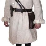 Russian Military Sheepskin Fur Long Coat Overcoat Pointsman Jacket Soviet