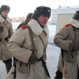 Russian Military Sheepskin Fur Long Coat Overcoat Pointsman Jacket Soviet