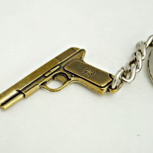 Russian Soviet TT Pistol Metal Keychain Keyring