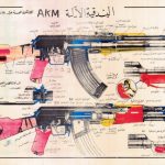 Iraq AKM Kalashnikov Russian Rifle Military Instructive Poster