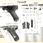 Luger P08 Parabellum Borchardt-Luger Pistol Instructive Poster
