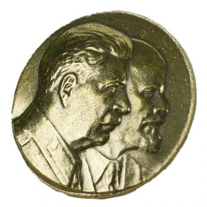 Soviet Leaders Stalin & Lenin Pin Badge