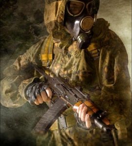 Russian Army Gas Mask GP-7VM + Drinking Flask GP-7 PMK-2