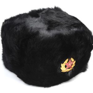 Ushanka Hat Rabbit Fur Black