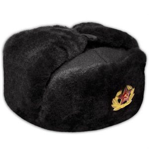 Black Sheepskin Ushanka Hat Russian Military