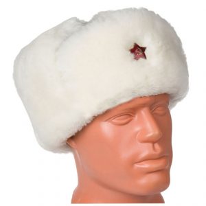 White Military Ushanka WW2 Russian Hat