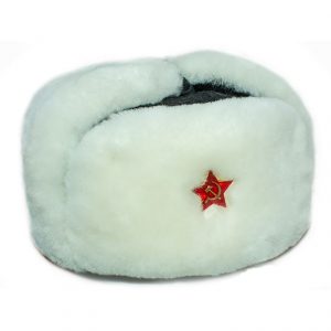 White Military Ushanka WW2 Russian Hat