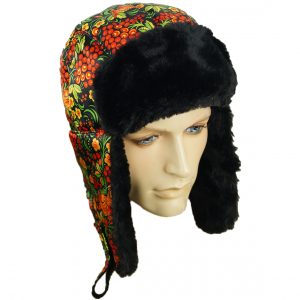 Trapper Hat Russian Ushanka Winter Fur Hat Khokhloma Gift