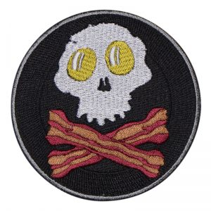 Fried Egg Skull Comic Style Patch Jolly Roger Pirate