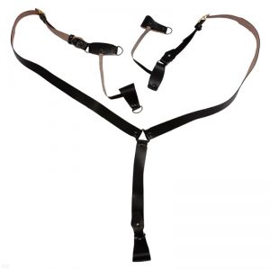 Leather Belt & Y-Shape Suspenders Military Harness
