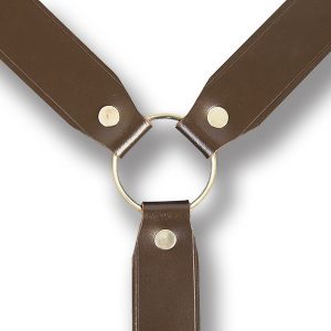 Leather Belt & Y-Shape Suspenders Military Harness
