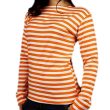 men orange and white striped shirt