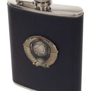 Soviet Emblem Hip Flask Black